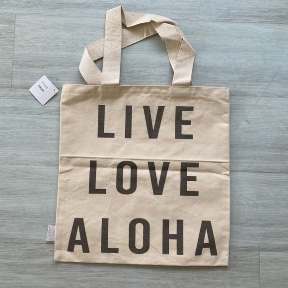 Soha Living canvas tote LIVE LOVE ALOHA - Picture 3 of 4